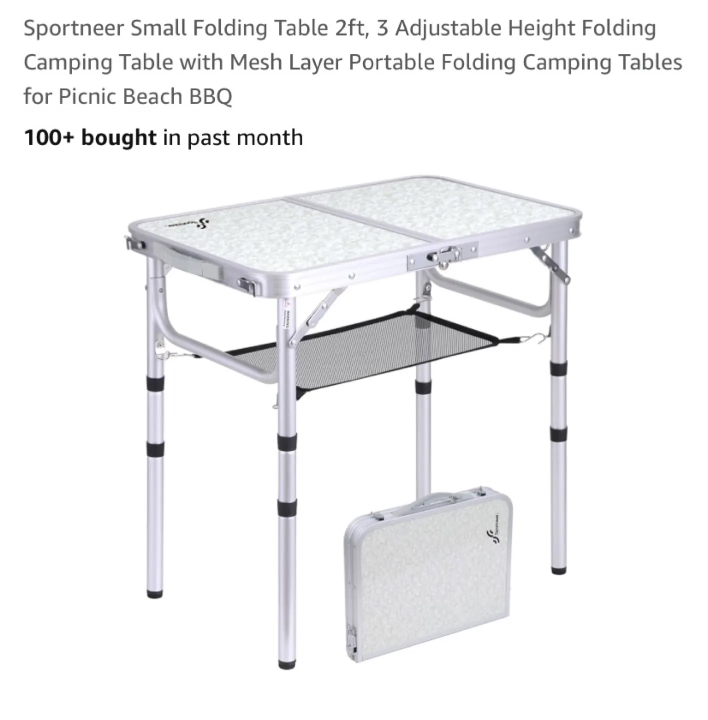 New Folding Camping Table Height Adjustable thumbnail