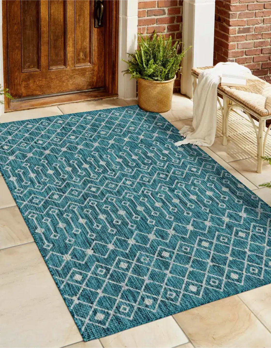 Teal Indoor/Outdoor Rug – 4’ x 6’ - photo 3
