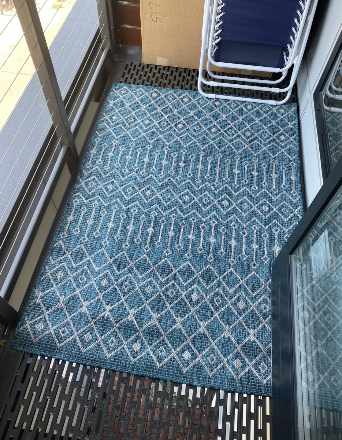 Teal Indoor/Outdoor Rug – 4’ x 6’