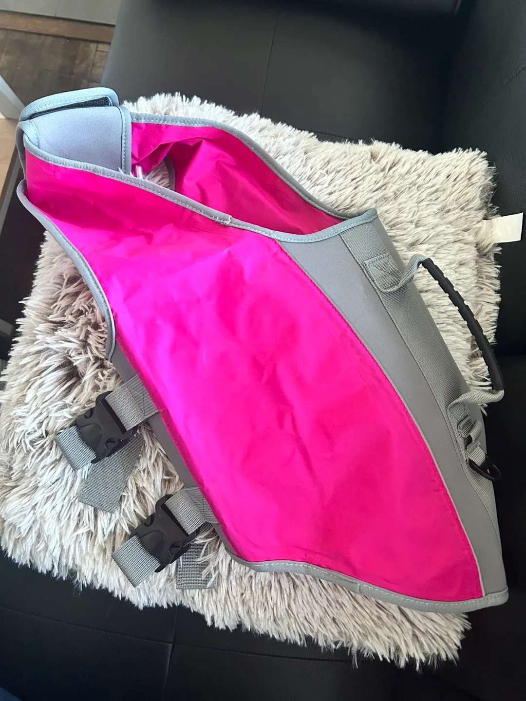 Pink and Grey Dog Life Vest - Size Large thumbnail