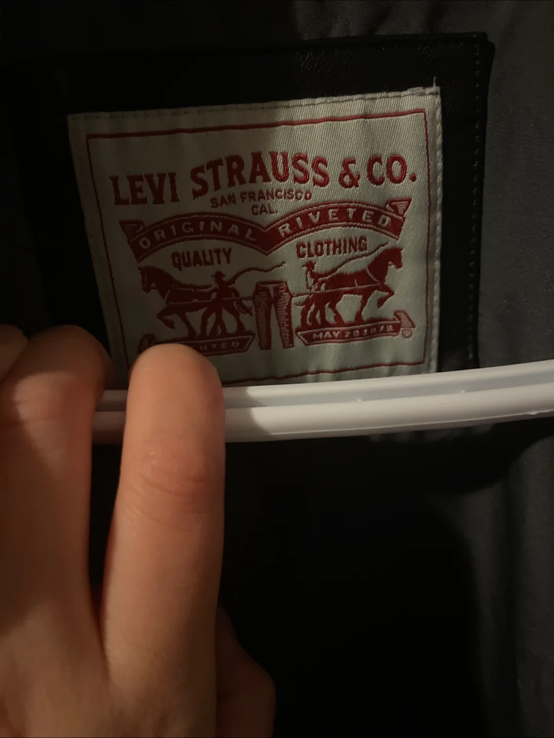 Levi's Faux Leather Trucker Jacket - Size Large image indicator(3)