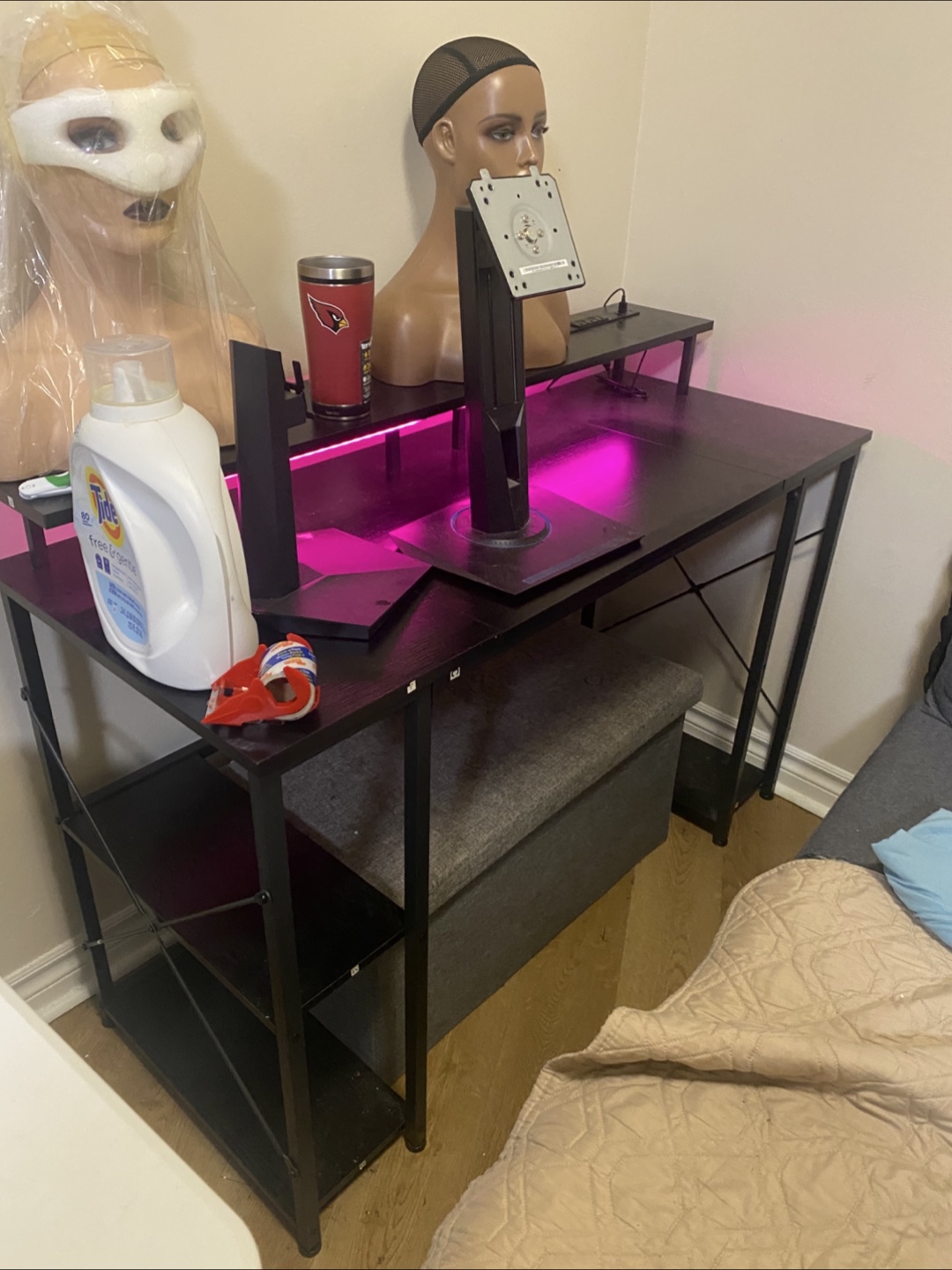 Black Computer Desk with Shelf