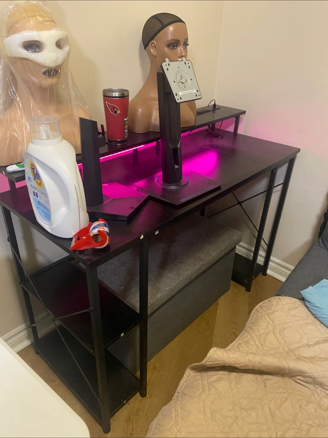 Black Computer Desk with Shelf thumbnail
