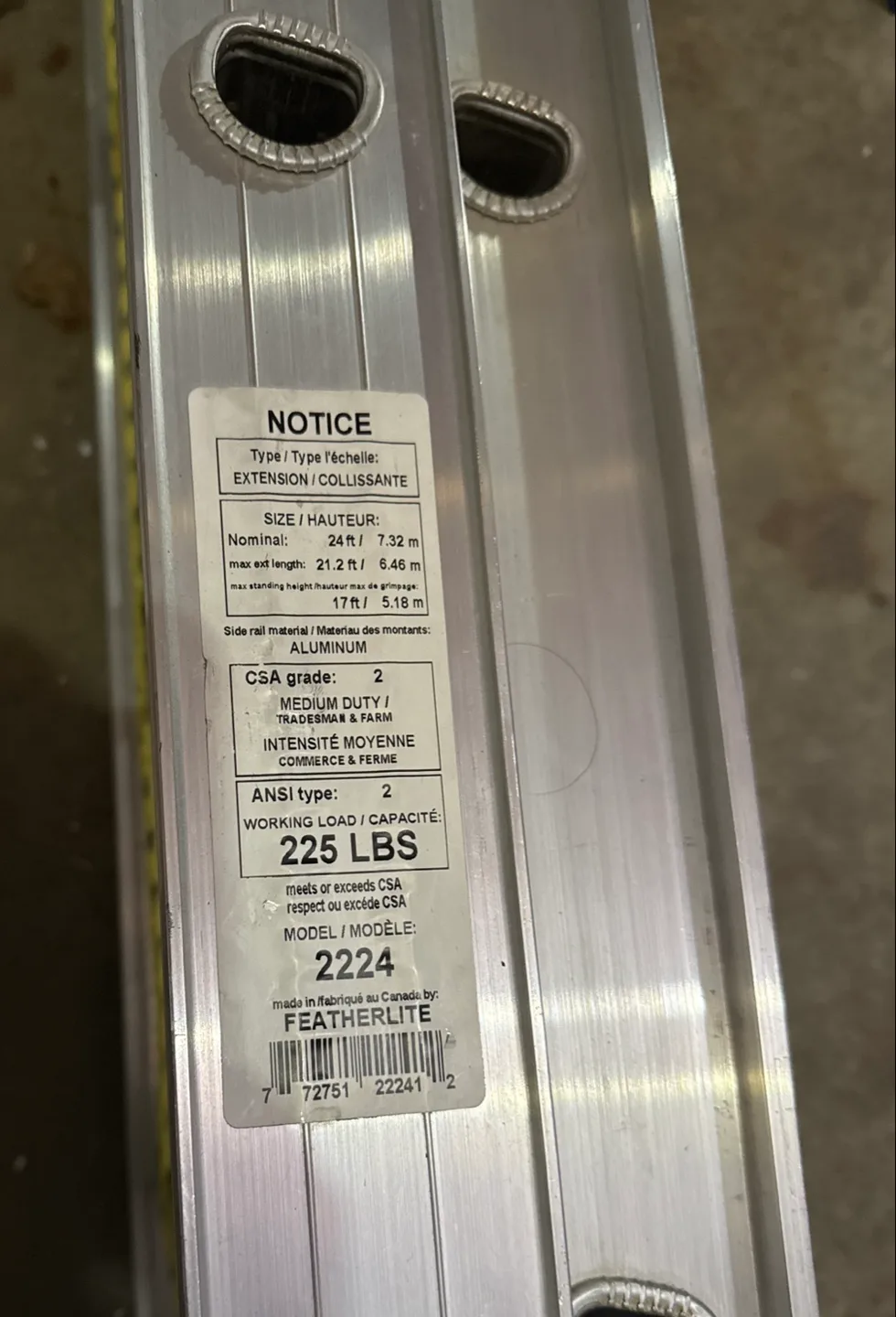Featherlite 2224 - 24ft Extension Ladder thumbnail
