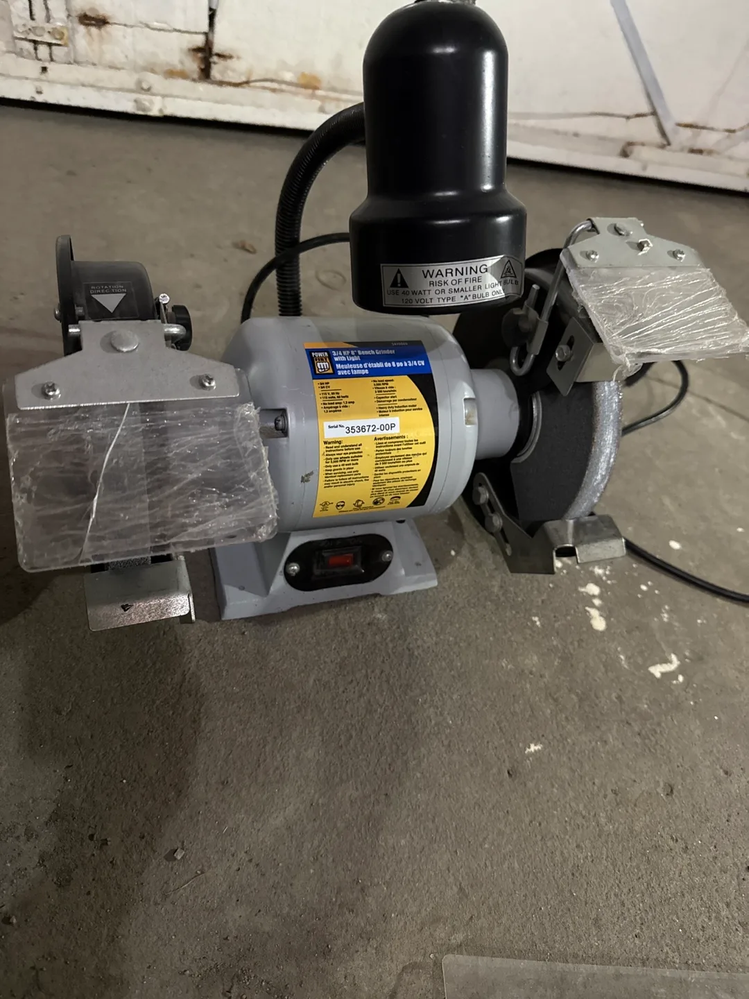 Powerfist 3/4 HP 8" Bench Grinder with Light thumbnail