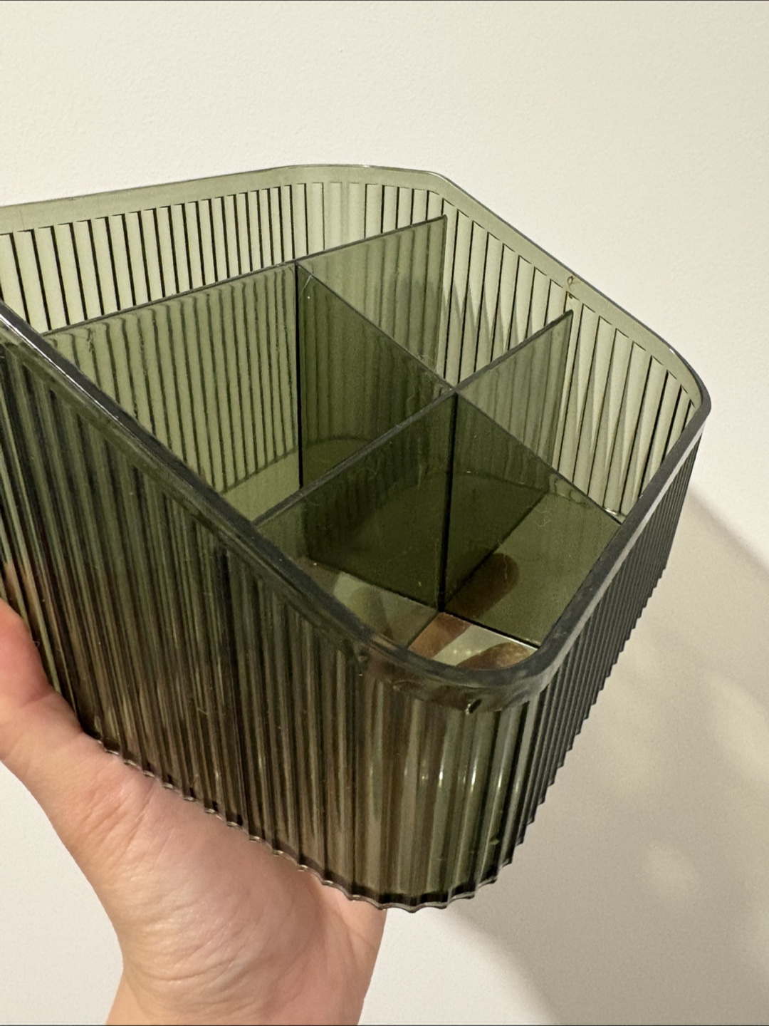 Dark Green Plastic Organiser with Four Compartments - photo 2