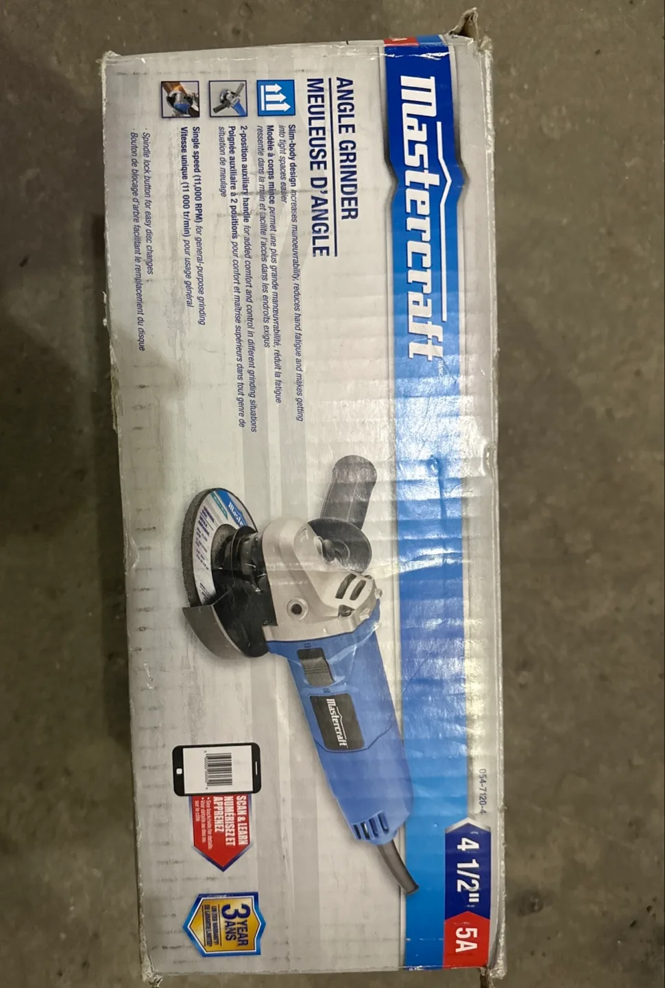 Mastercraft 4 1/2" 5A Angle Grinder thumbnail