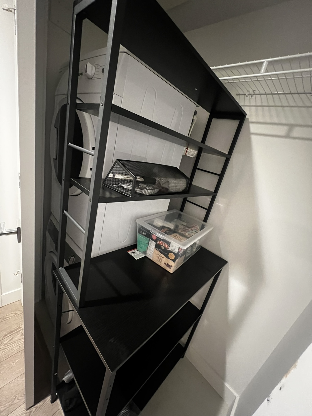 Black Metal Baker's Rack with Power Outlet - photo 2
