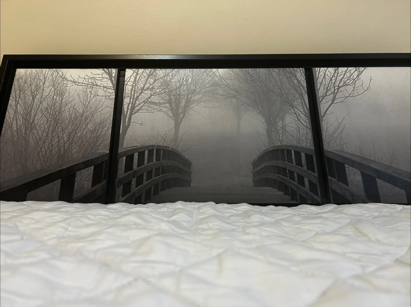 Triptych Framed Wall Art - Foggy Bridge Scene image indicator(6)