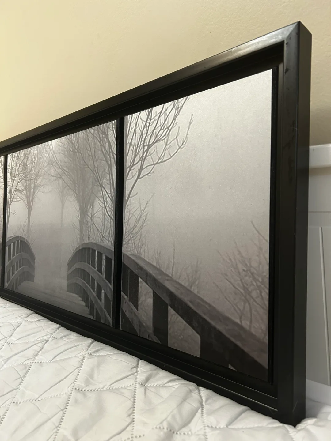 Triptych Framed Wall Art - Foggy Bridge Scene image indicator(3)