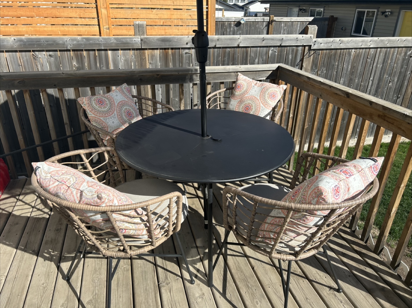 Outdoor Patio Set with Fringe Umbrella - photo 3