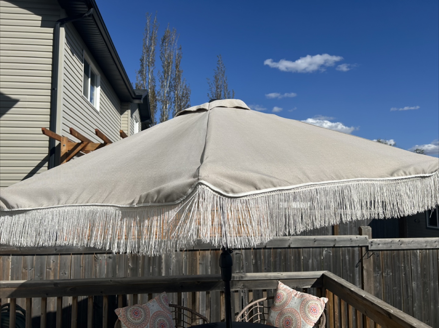 Outdoor Patio Set with Fringe Umbrella - photo 4