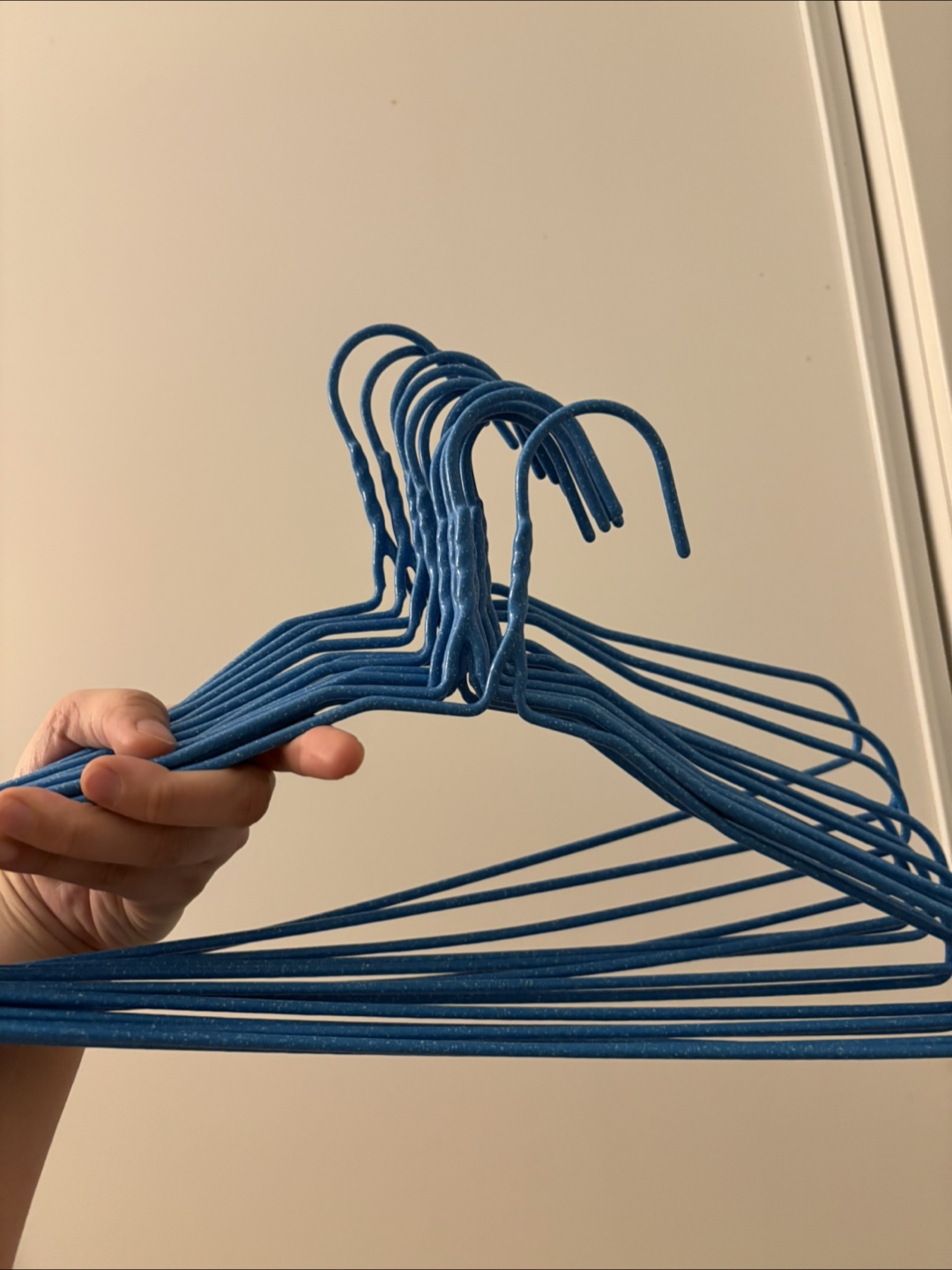 15 Blue Glitter Wire Hangers