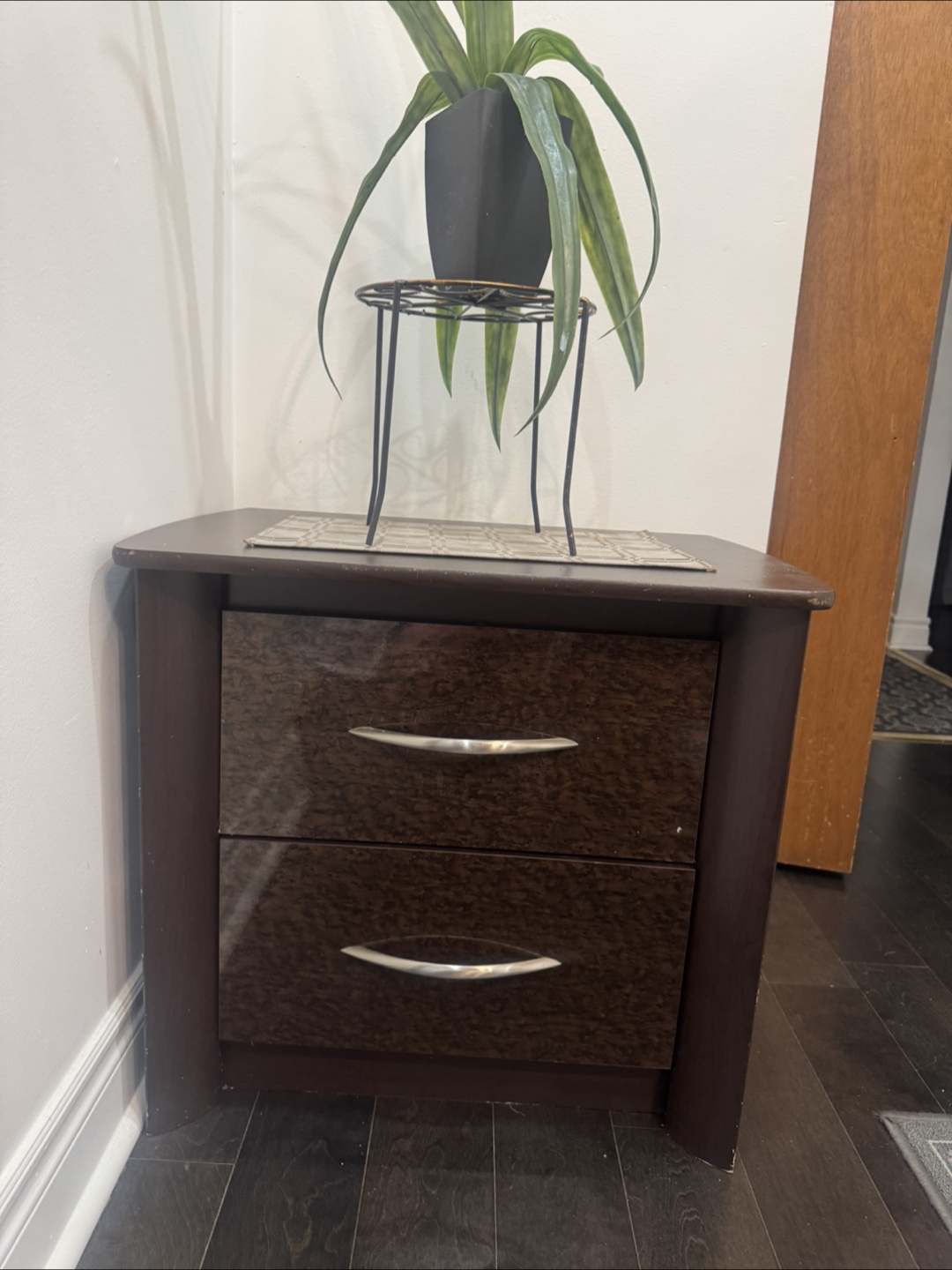 Dark Brown Two-Drawer Table