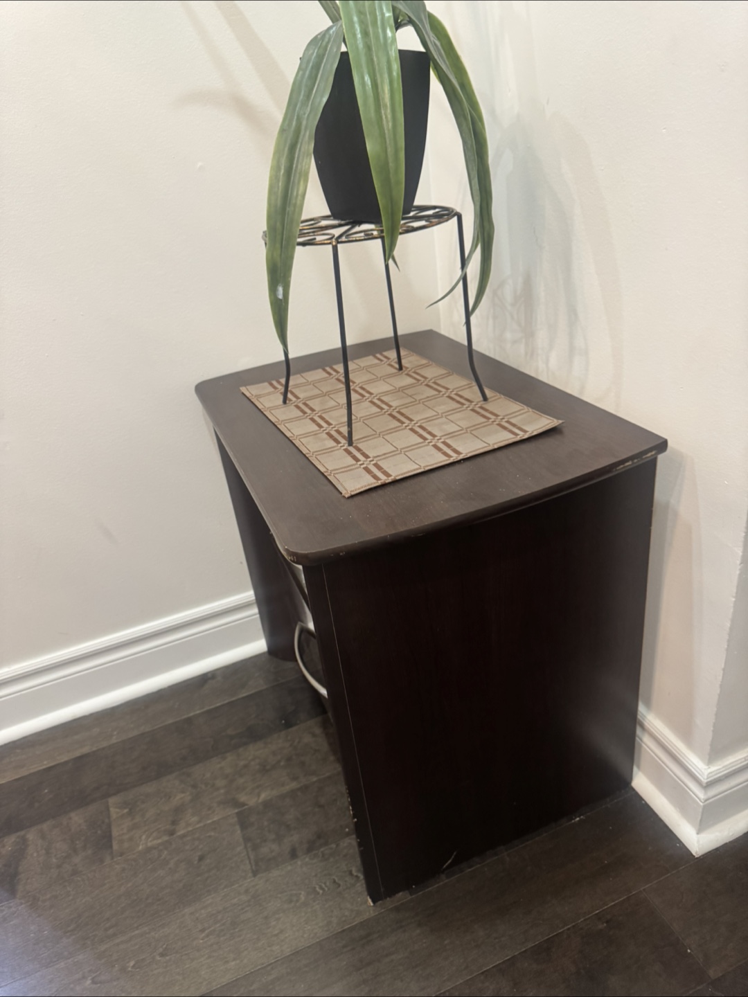 Dark Brown Two-Drawer Table - photo 2