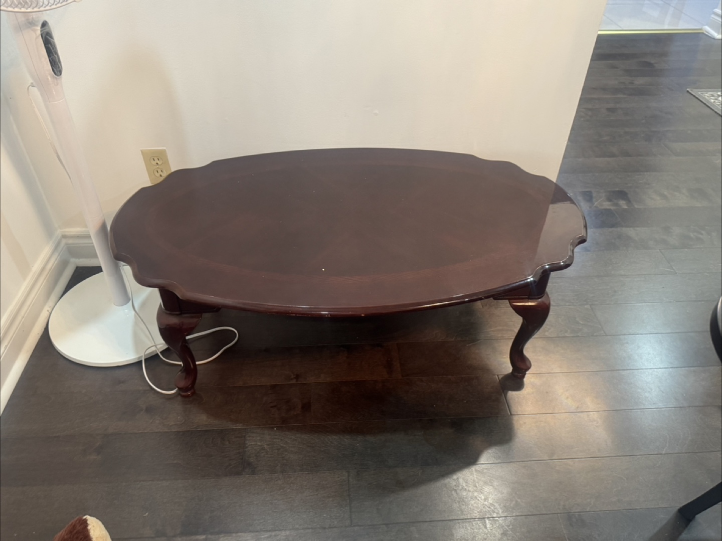 Dark Brown Oval Coffee Table