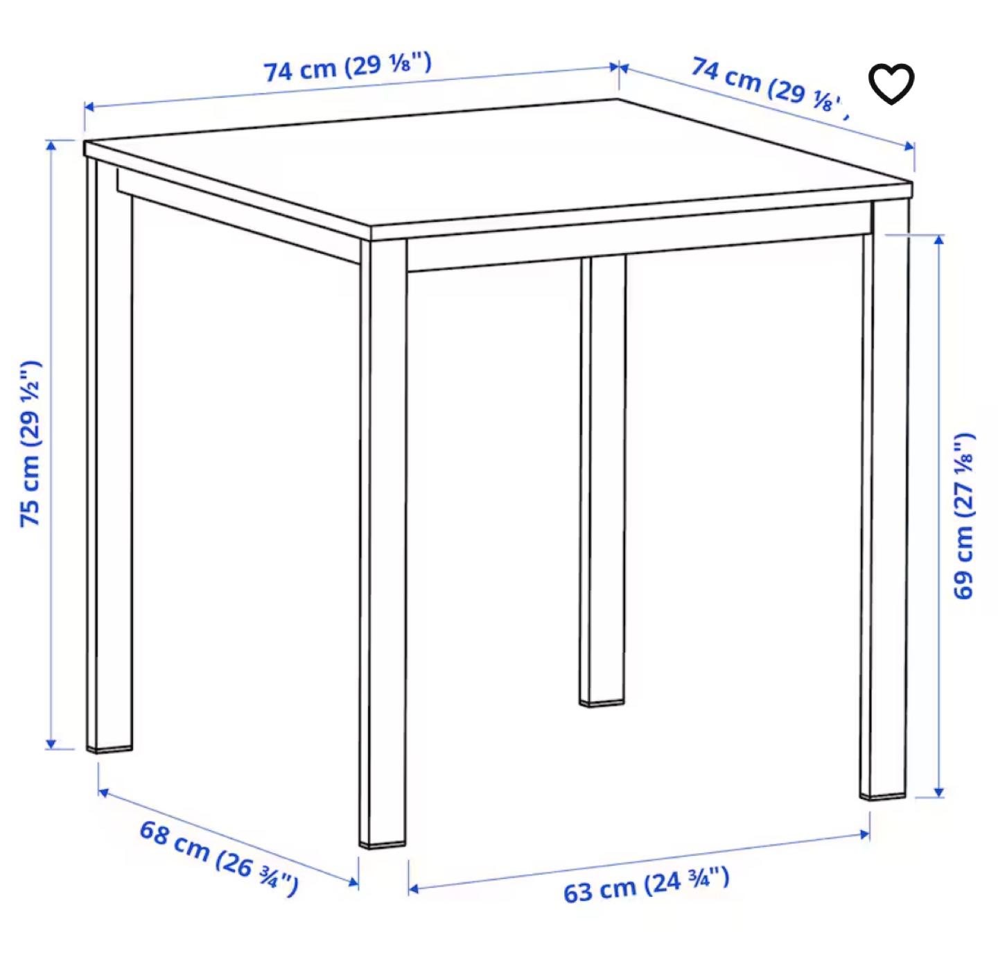 White Square Table - brand new condition - photo 3