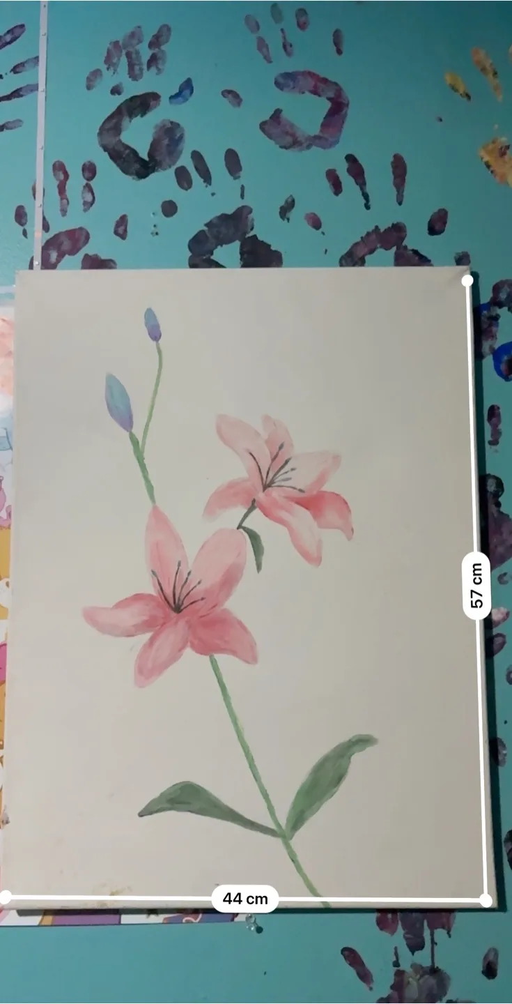 Original Watercolor Painting of Pink Lilies image indicator(2)