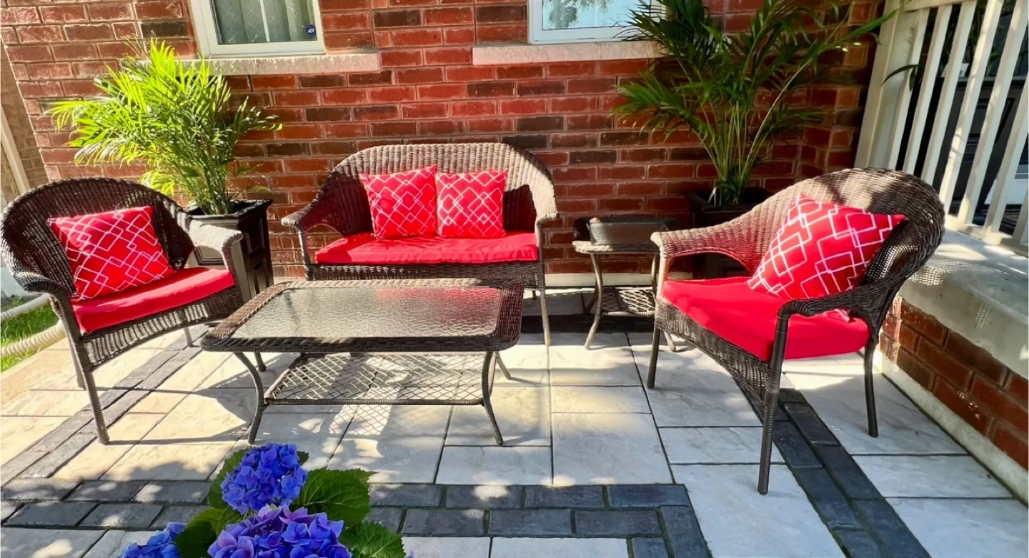 Wicker outdoor conversation set thumbnail