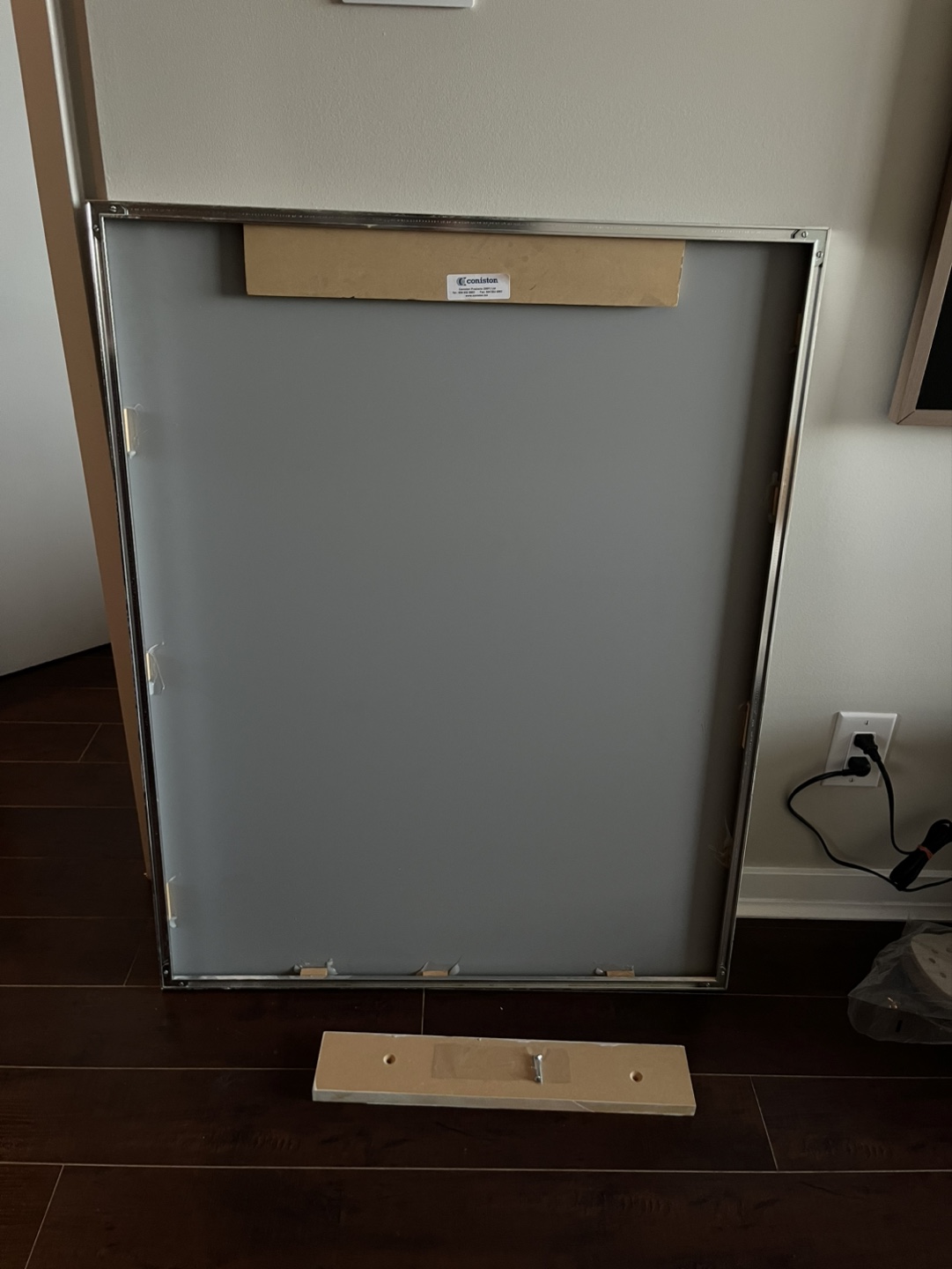 Silver framed large bathroom mirror (30”x38”) - photo 2
