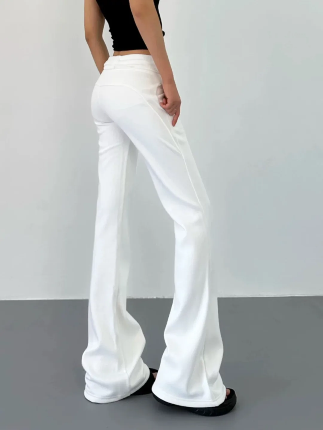 White High-Waisted Flare Pants thumbnail