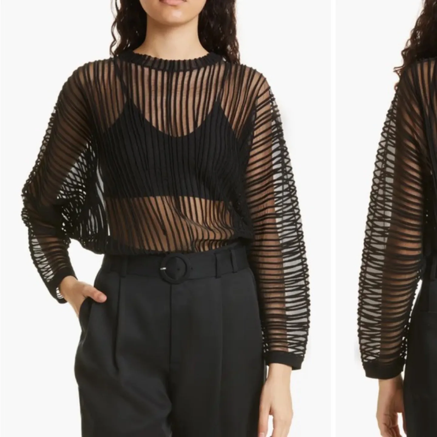 Ted Baker London Black Sheer Knit - Size M thumbnail