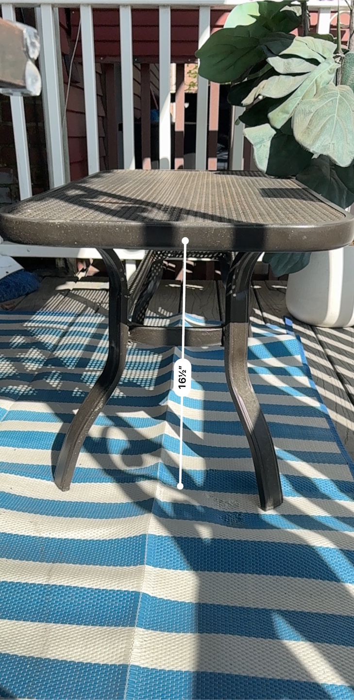 Black Metal Outdoor Patio Table 32" x 16" - photo 4