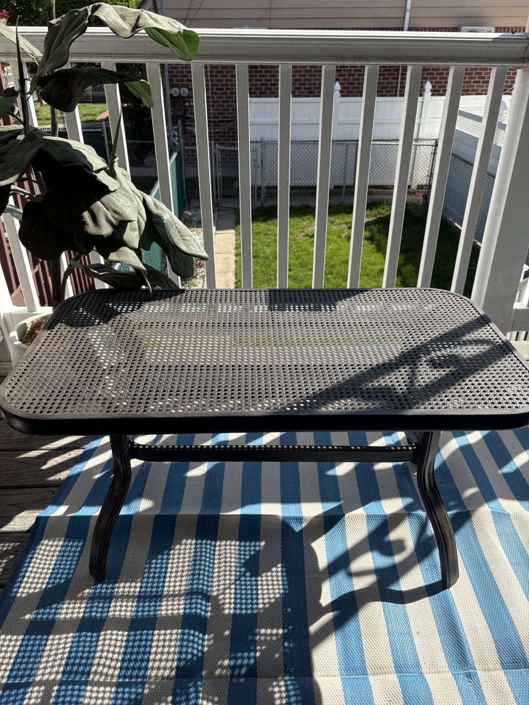 Black Metal Outdoor Patio Table 32" x 16"