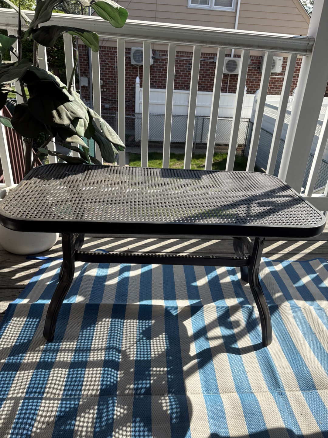 Black Metal Outdoor Patio Table 32" x 16" - photo 2