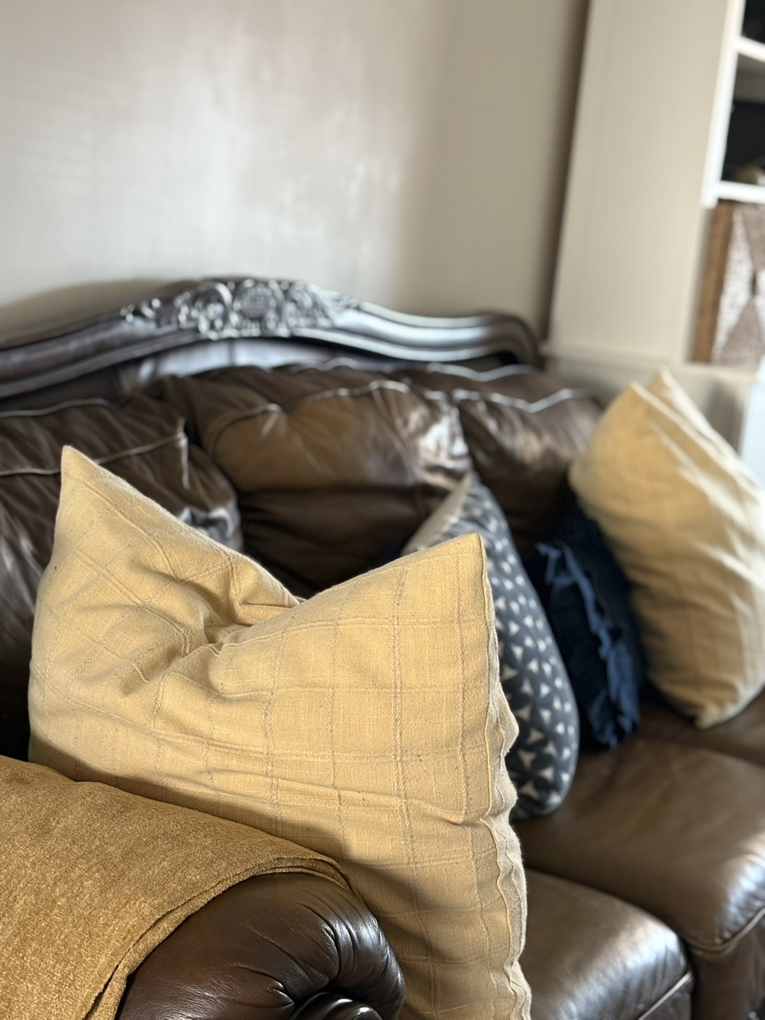 Brown Leather Sofa - photo 4