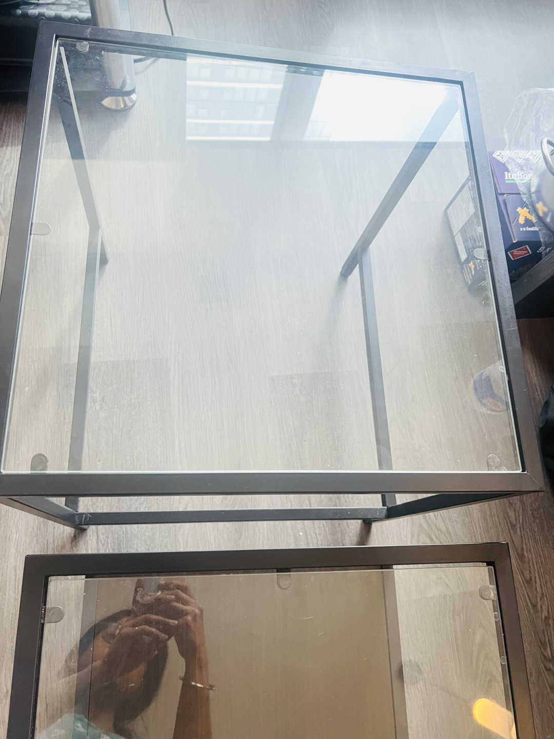 Set of Two Glass Top Accent Tables - photo 3