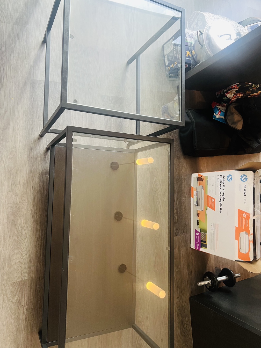 Set of Two Glass Top Accent Tables - photo 2