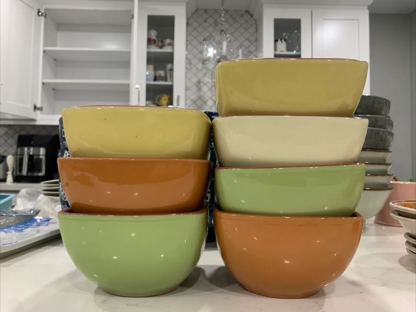Set of 7 Square Bowls - Assorted Colors thumbnail