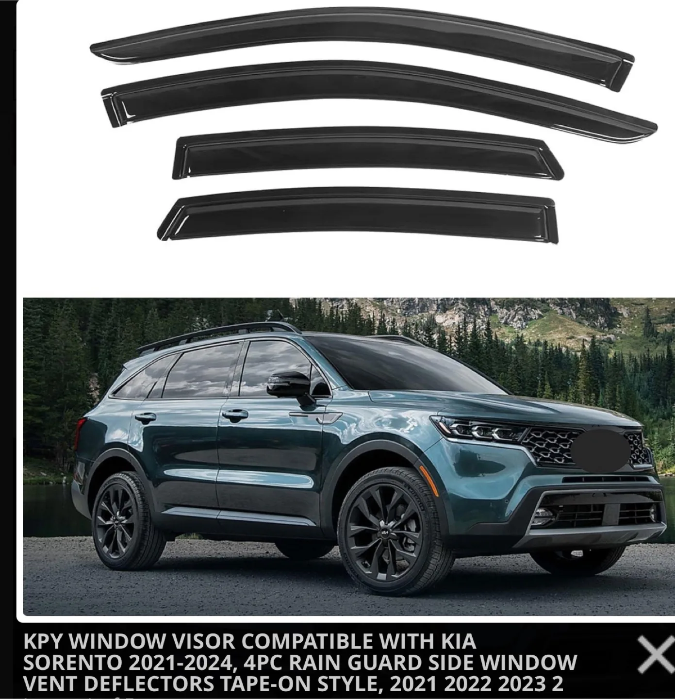 Kia Sorento 2021-2024 Window Visors - Rain Guards - 4pc Set thumbnail