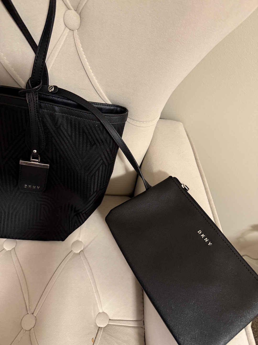 DKNY Black Tote Bag with Matching Pouch - photo 2