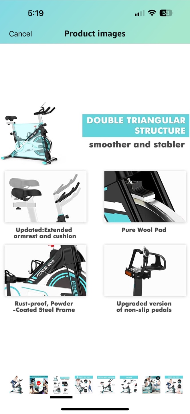 AFULLY Indoor Cycling Bike - Exercise Bike for Home Workout - photo 3