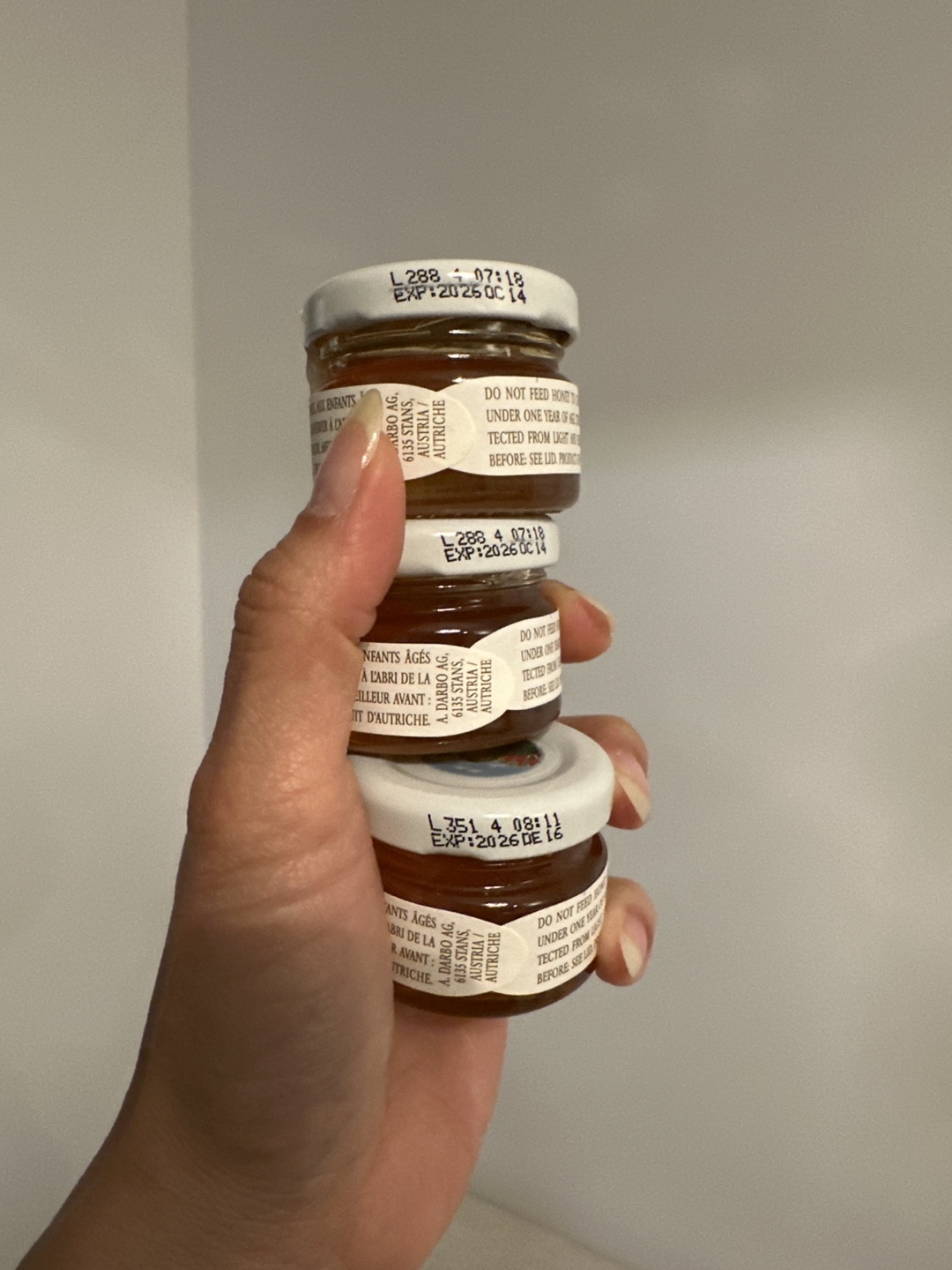 Three Mini Jars of Darbo Honey - photo 2