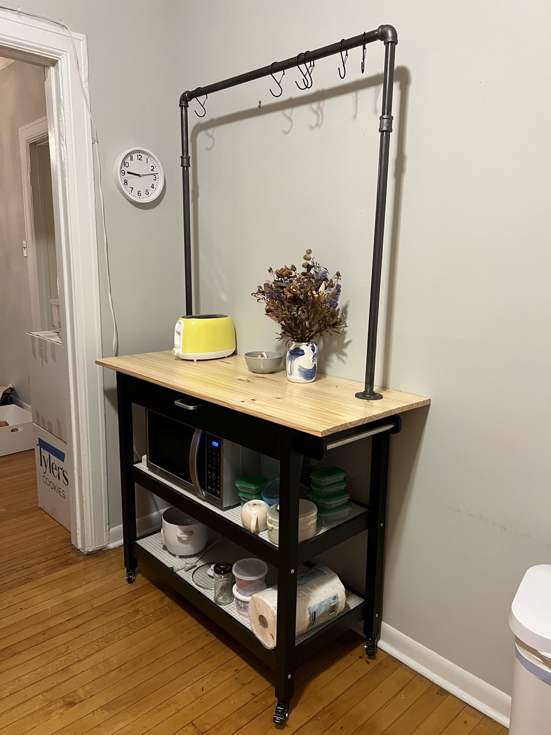 Kitchen Cart with Pots and Pans Rack - photo 5