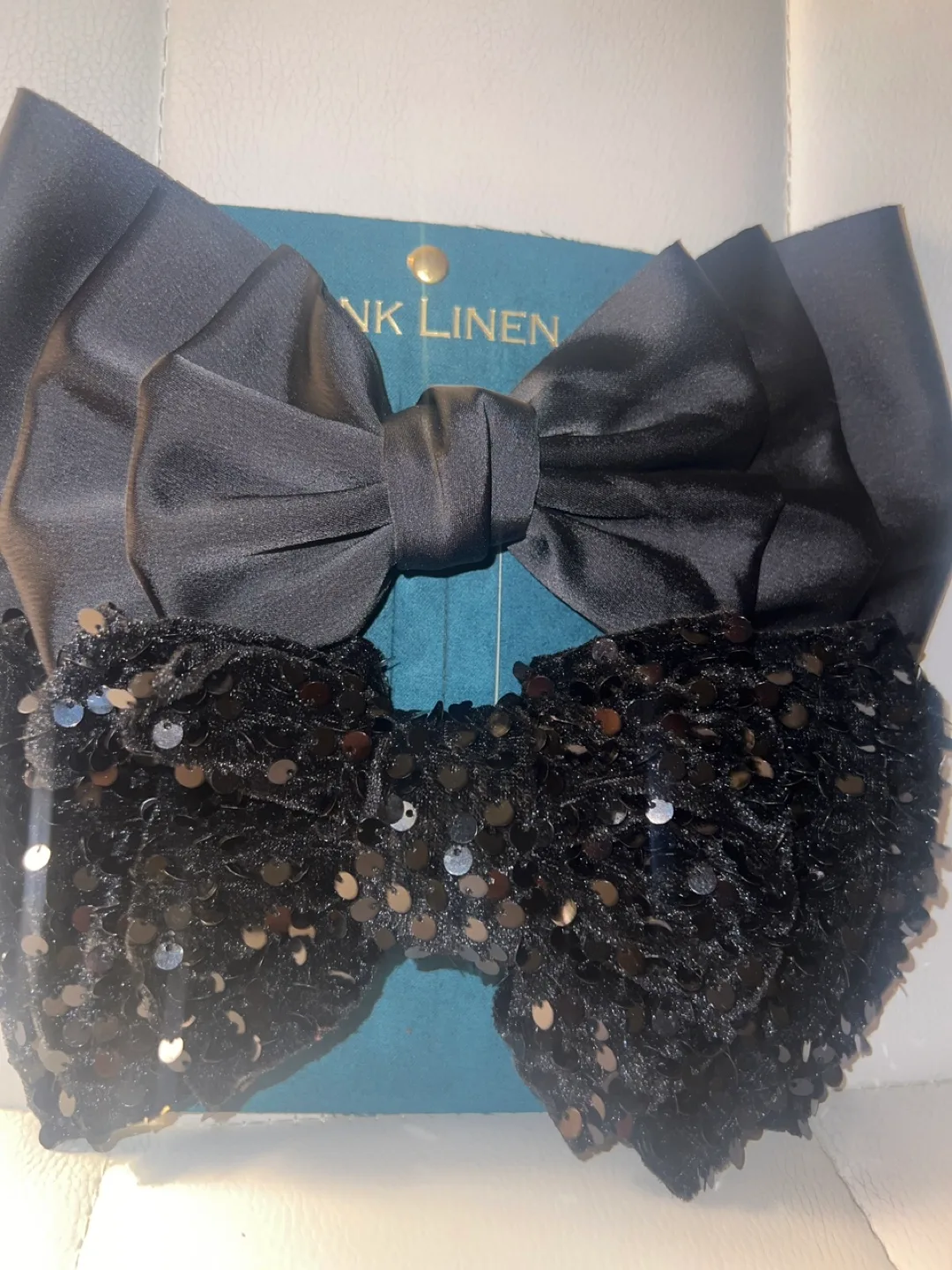 🧡Black Bow Hair Clips Set - Satin and Sequins image indicator(4)