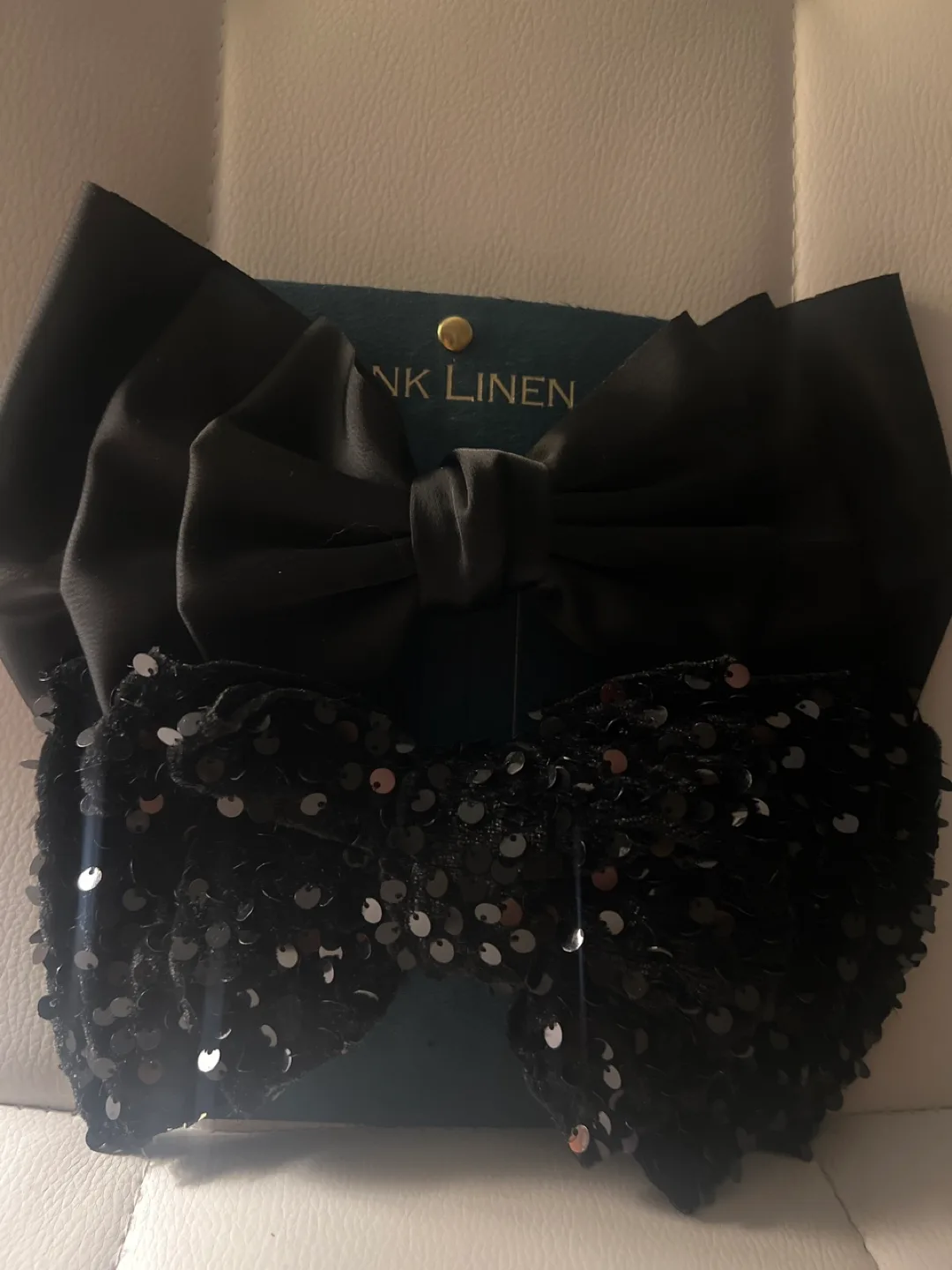 🧡Black Bow Hair Clips Set - Satin and Sequins image indicator(3)