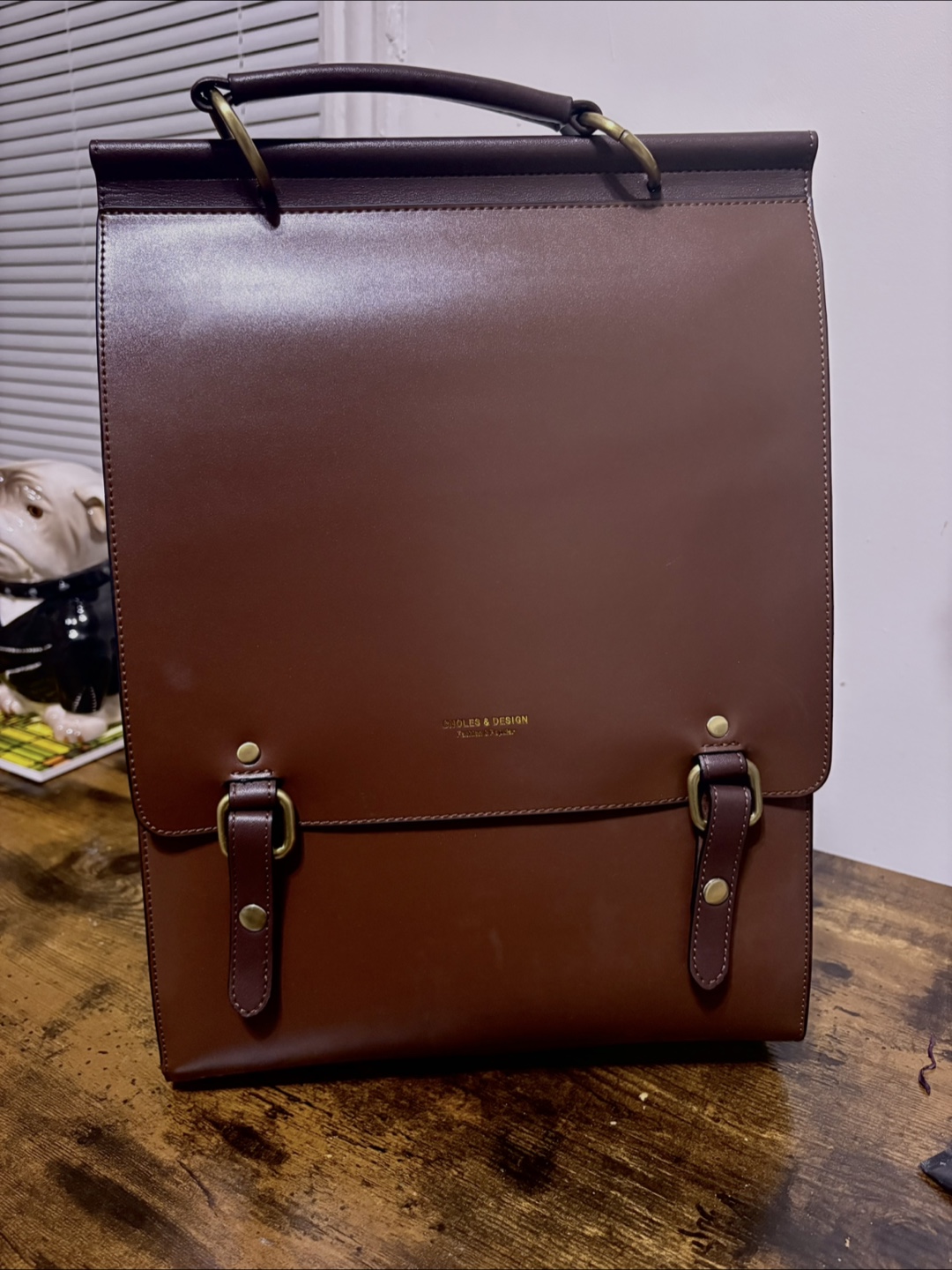 Vintage Style Brown Leather Backpack