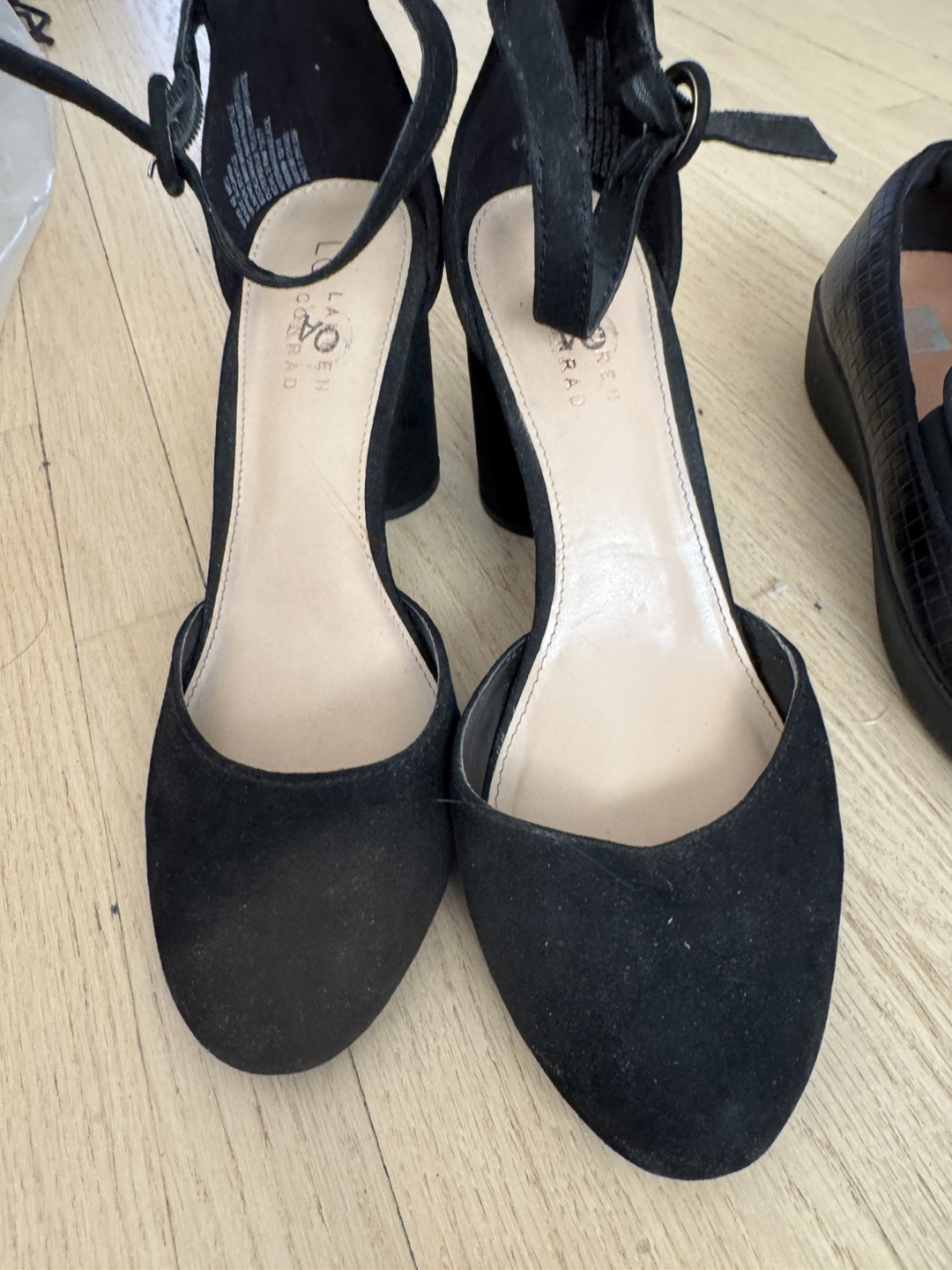 LulaRoe Black Suede Ankle Strap Heels - photo 2
