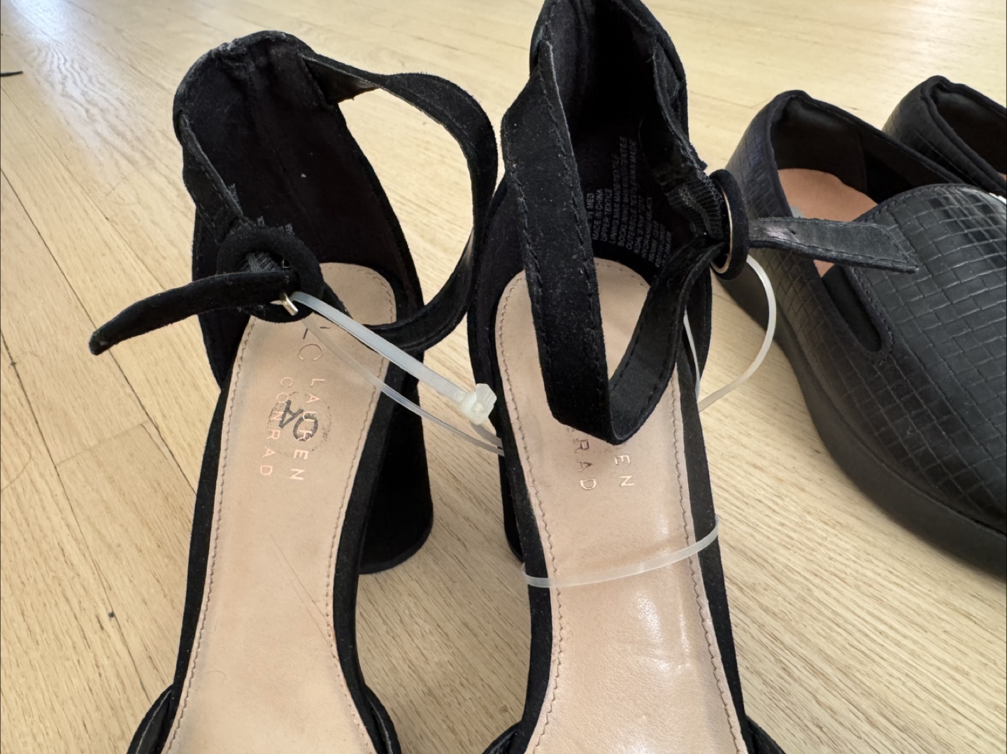 LulaRoe Black Suede Ankle Strap Heels - photo 3