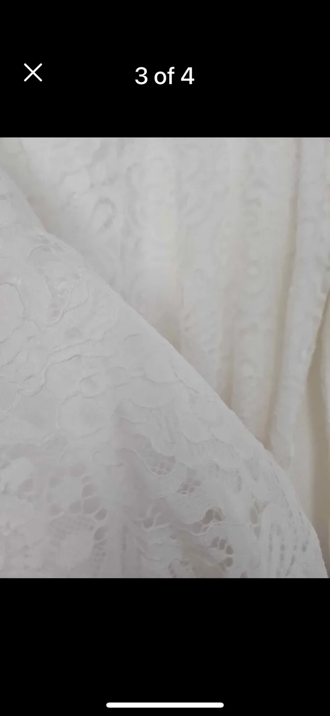 Size L Elegant White Lace Maxi Dress with 3/4 Sleeves image indicator(7)