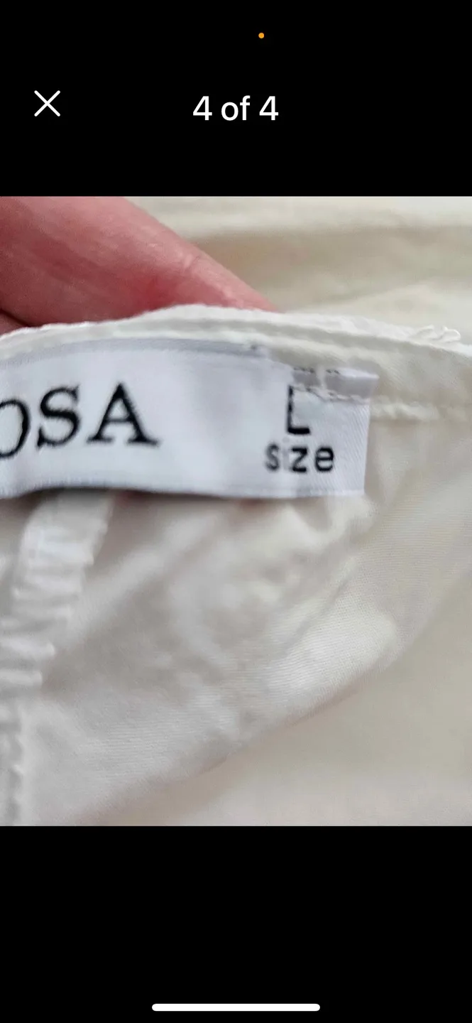 Size L Elegant White Lace Maxi Dress with 3/4 Sleeves image indicator(6)