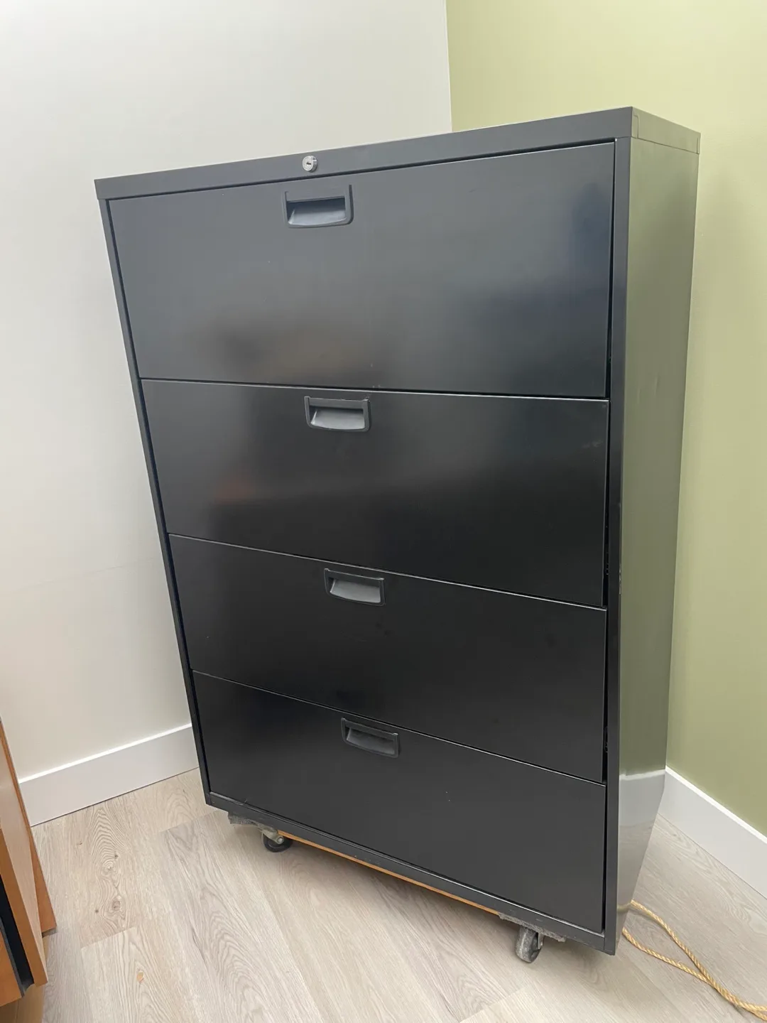 Black Metal Four-Drawer Filing Cabinet thumbnail