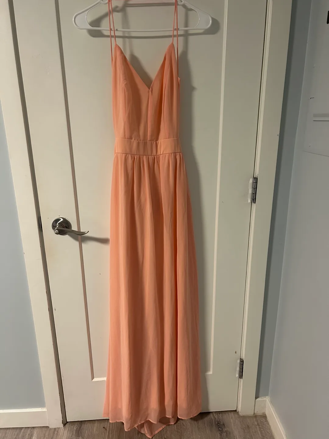 Peach Maxi Dress with Open Back thumbnail