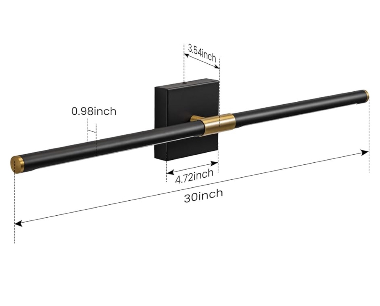 Modern Black and Gold LED Vanity Light Fixture - photo 3