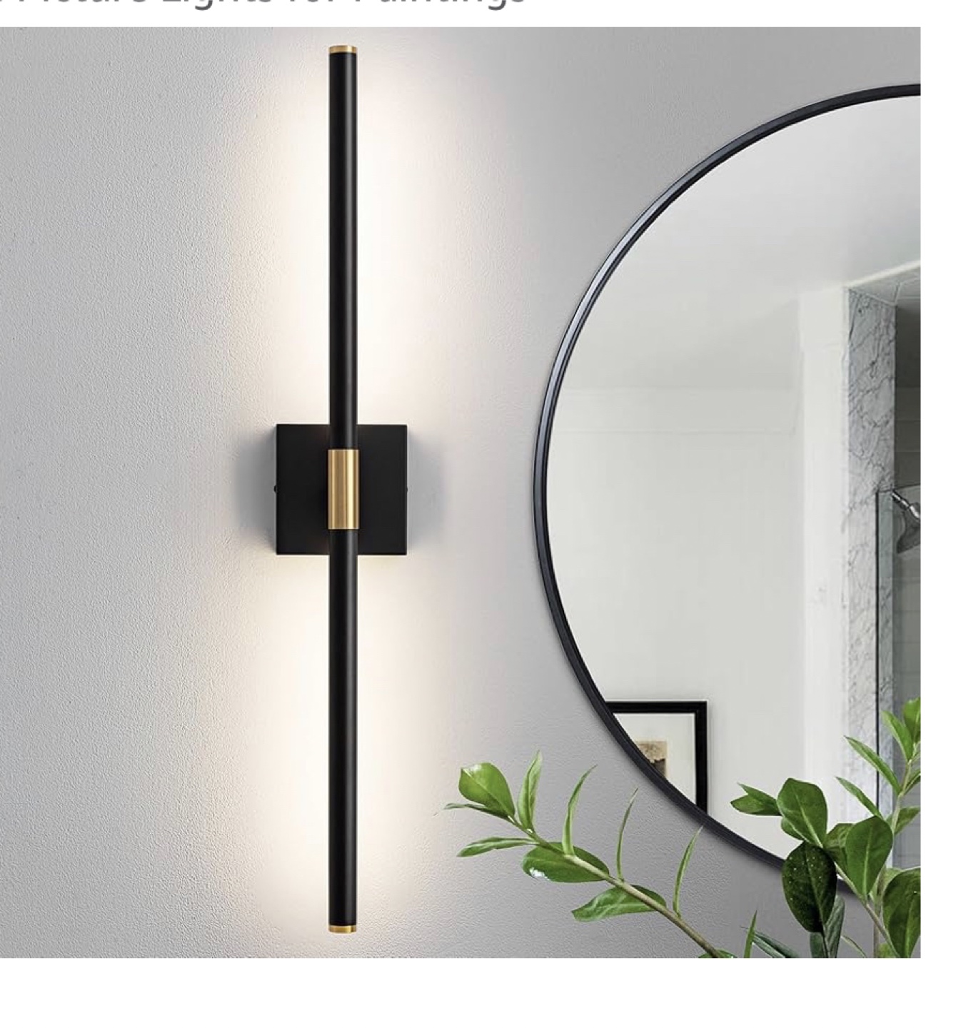 Modern Black and Gold LED Vanity Light Fixture