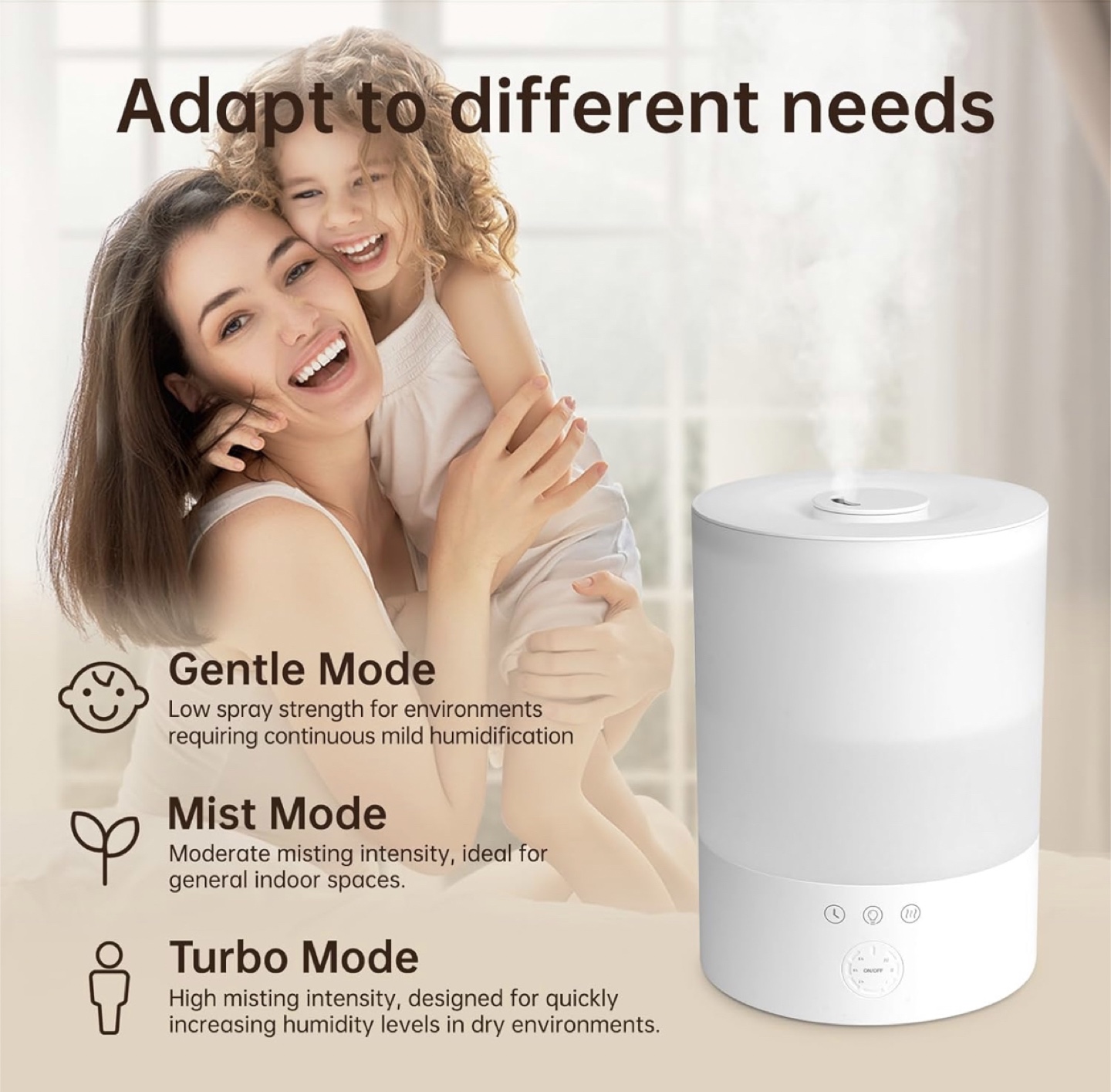 Yogín Ultrasonic Humidifier - 300ml/h Output, 350 sq ft Coverage - photo 3